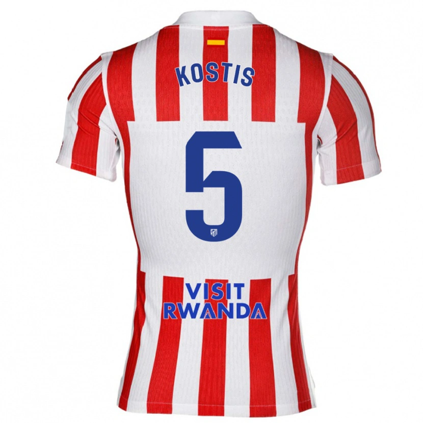 Danxen Kvinnor Ilias Kostis #5 Röd Vit Hemmatröja Matchtröjor 2025/26 Tröjor T-Tröja