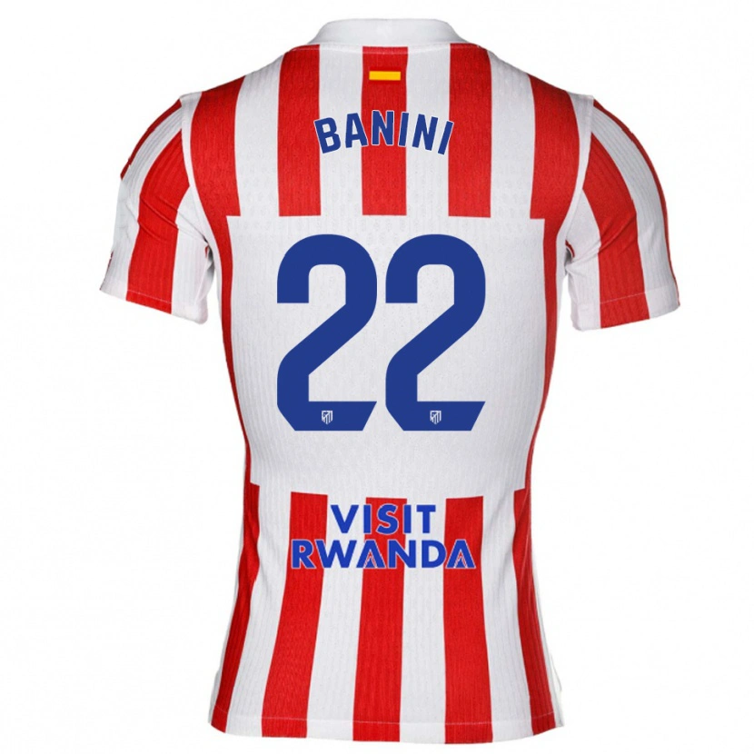 Danxen Kvinnor Estefania Banini #22 Röd Vit Hemmatröja Matchtröjor 2025/26 Tröjor T-Tröja