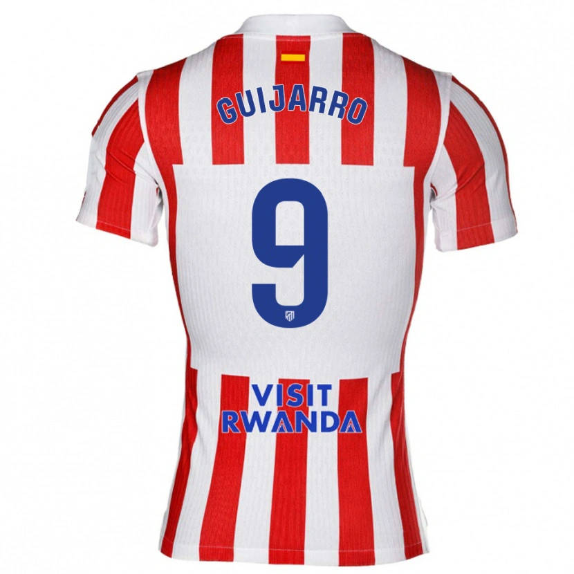 Danxen Kvinnor Sheila Guijarro #9 Röd Vit Hemmatröja Matchtröjor 2025/26 Tröjor T-Tröja