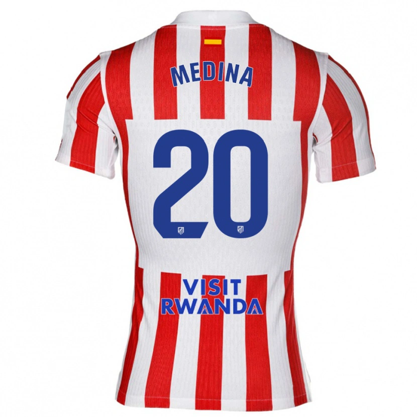 Danxen Kvinnor Andrea Medina #20 Röd Vit Hemmatröja Matchtröjor 2025/26 Tröjor T-Tröja