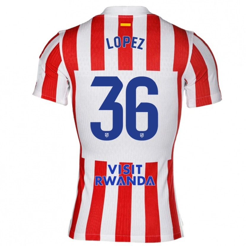 Danxen Kvinnor David Lopez #36 Röd Vit Hemmatröja Matchtröjor 2025/26 Tröjor T-Tröja