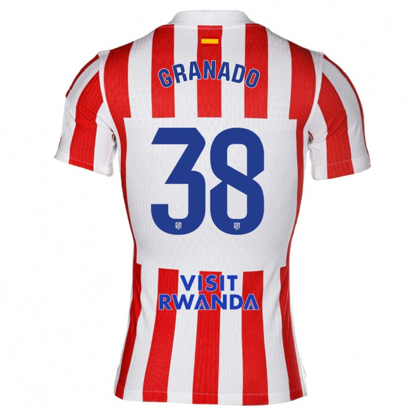 Danxen Kvinnor Adrian Granado #38 Röd Vit Hemmatröja Matchtröjor 2025/26 Tröjor T-Tröja