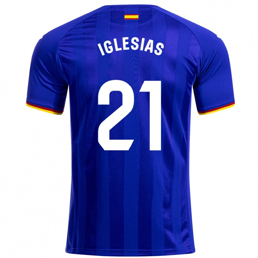 Danxen Kvinnor Juan Iglesias #21 Blå Röd Gul Hemmatröja Matchtröjor 2025/26 Tröjor T-Tröja