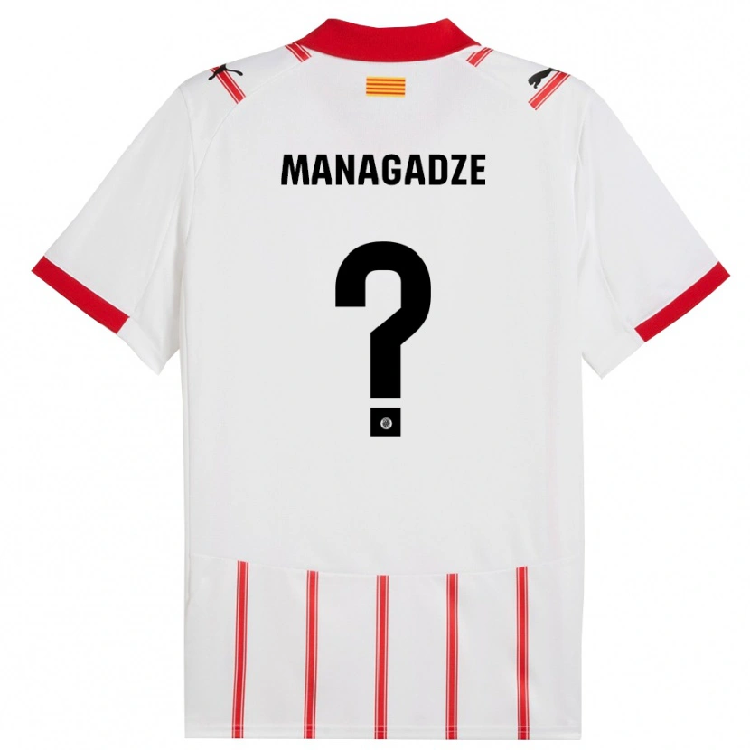 Danxen Kvinnor Luka Managadze #0 Vit Röd Hemmatröja Matchtröjor 2025/26 Tröjor T-Tröja
