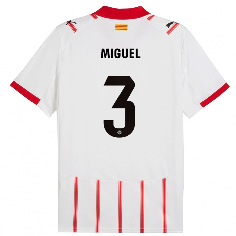 Danxen Kvinnor Miguel Gutiérrez #3 Vit Röd Hemmatröja Matchtröjor 2025/26 Tröjor T-Tröja