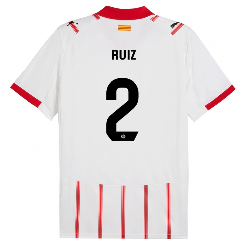 Danxen Kvinnor Ferran Ruiz #2 Vit Röd Hemmatröja Matchtröjor 2025/26 Tröjor T-Tröja