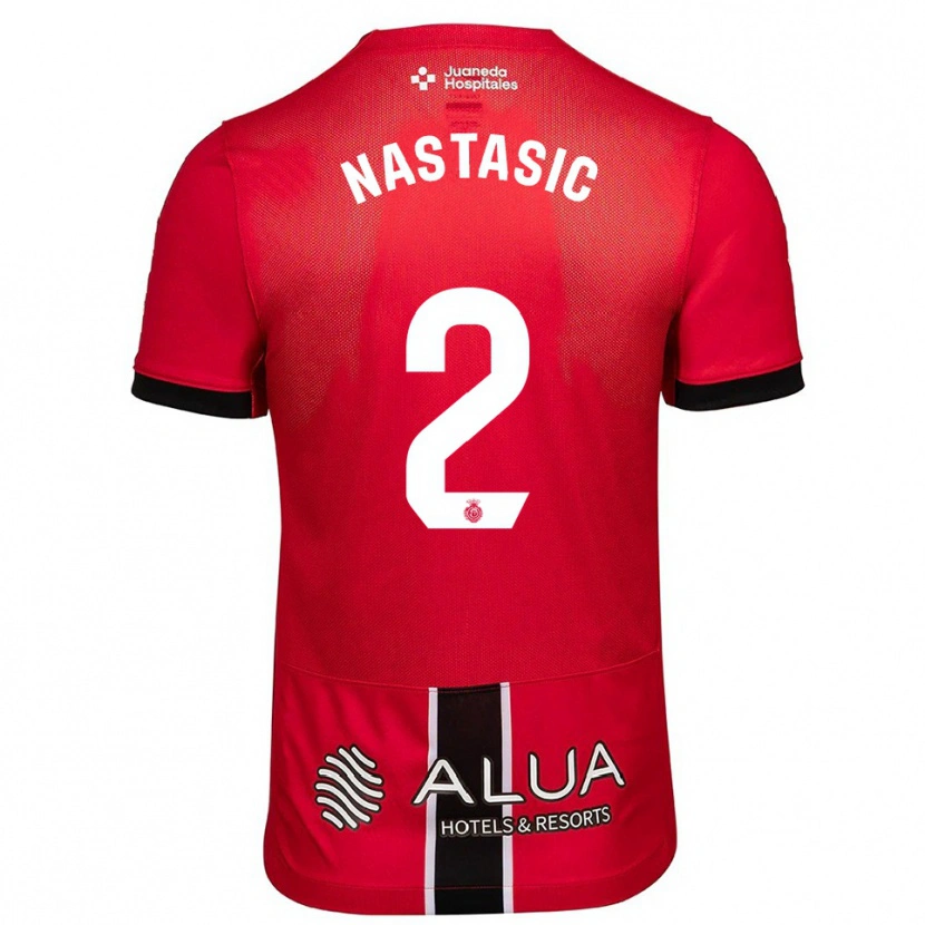 Danxen Kvinnor Matija Nastasic #2 Röd Svart Hemmatröja Matchtröjor 2025/26 Tröjor T-Tröja
