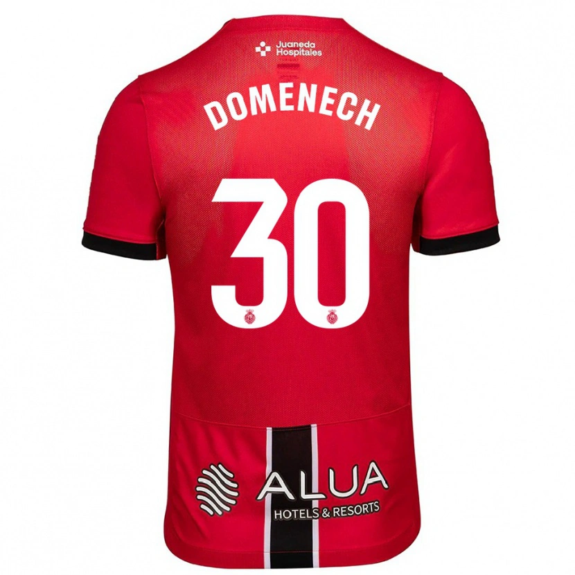 Danxen Kvinnor Marc Domènech #30 Röd Svart Hemmatröja Matchtröjor 2025/26 Tröjor T-Tröja