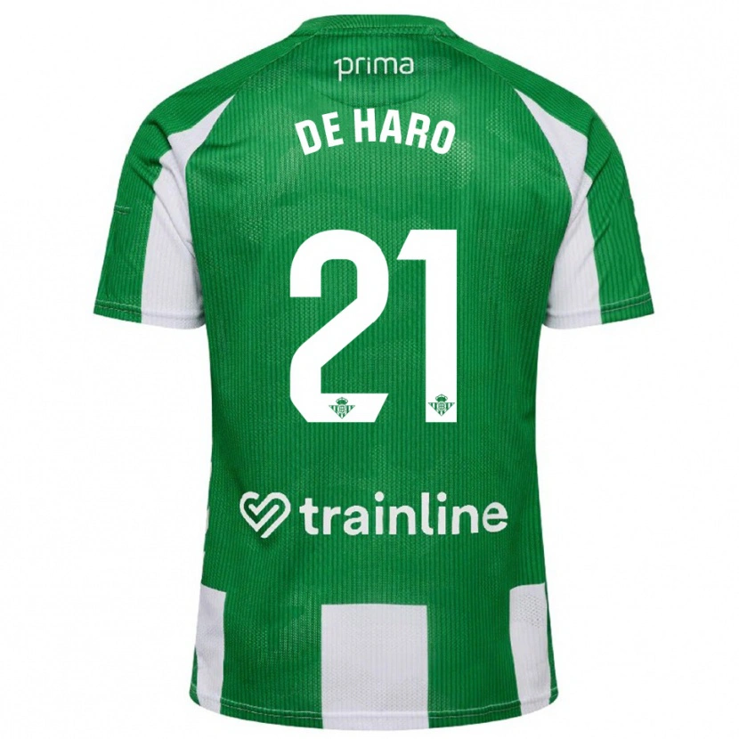 Danxen Kvinnor Alberto De Haro #21 Grön Vit Hemmatröja Matchtröjor 2025/26 Tröjor T-Tröja