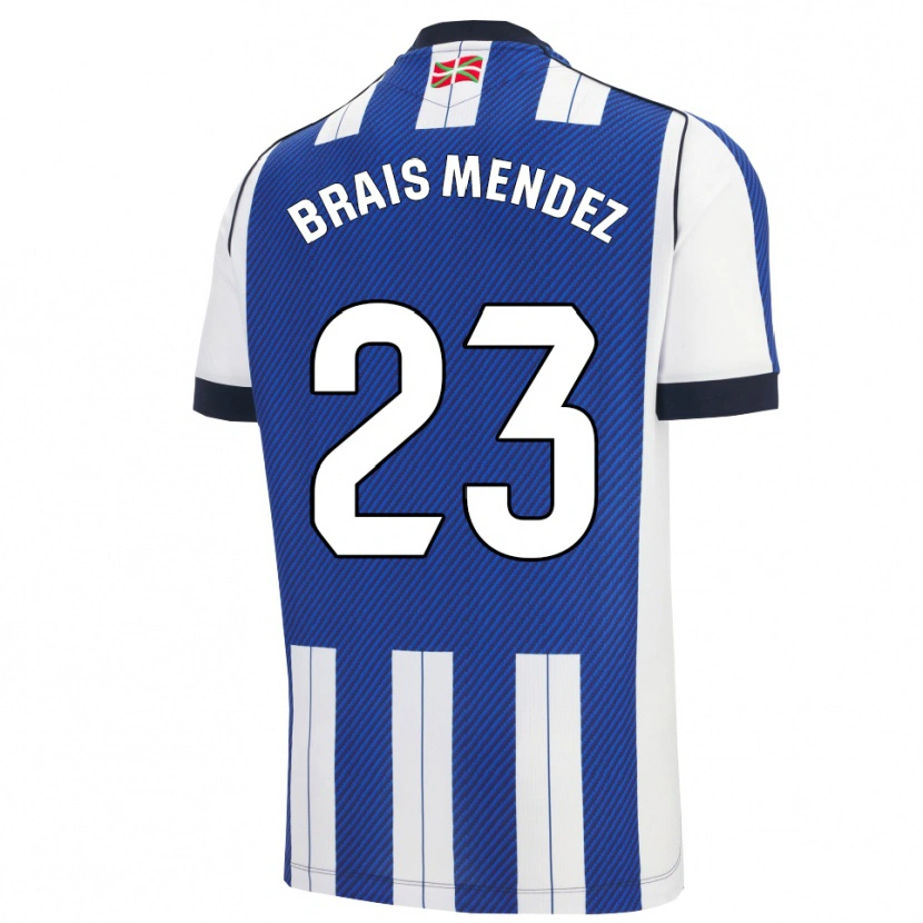 Danxen Kvinnor Brais Méndez #23 Blå Vit Hemmatröja Matchtröjor 2025/26 Tröjor T-Tröja