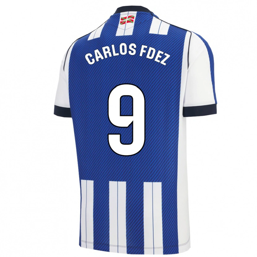 Danxen Kvinnor Carlos Fernández #9 Blå Vit Hemmatröja Matchtröjor 2025/26 Tröjor T-Tröja