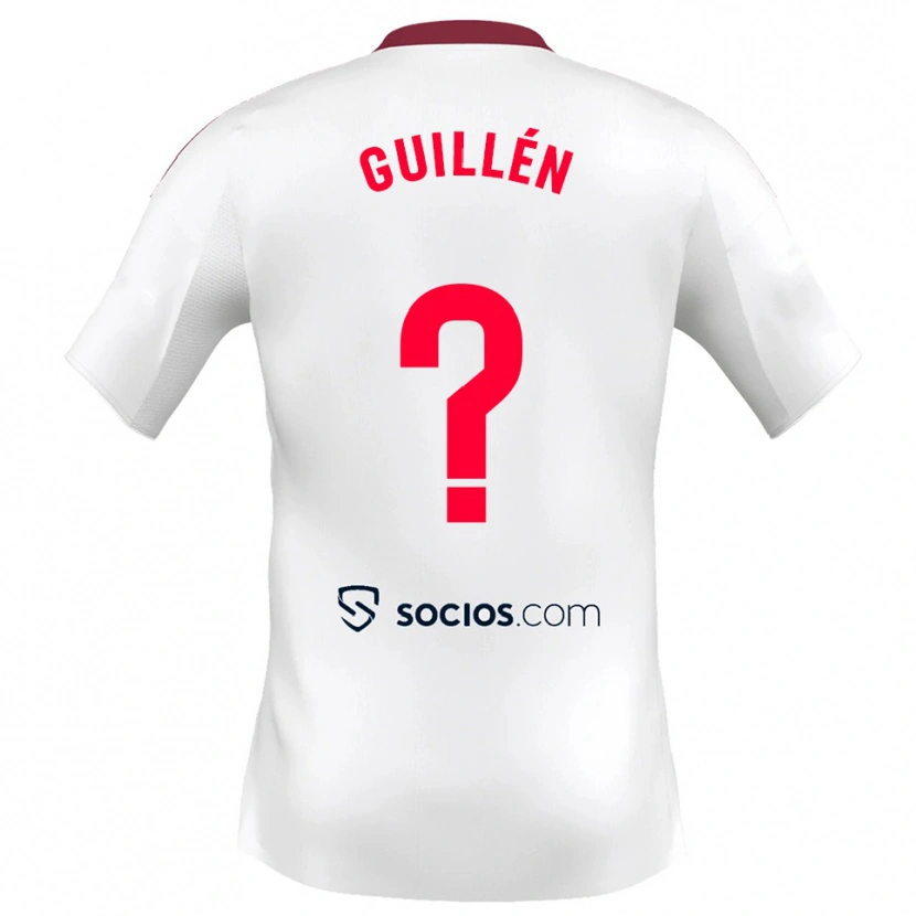 Danxen Kvinnor Nico Guillén #0 Vit Röd Hemmatröja Matchtröjor 2025/26 Tröjor T-Tröja