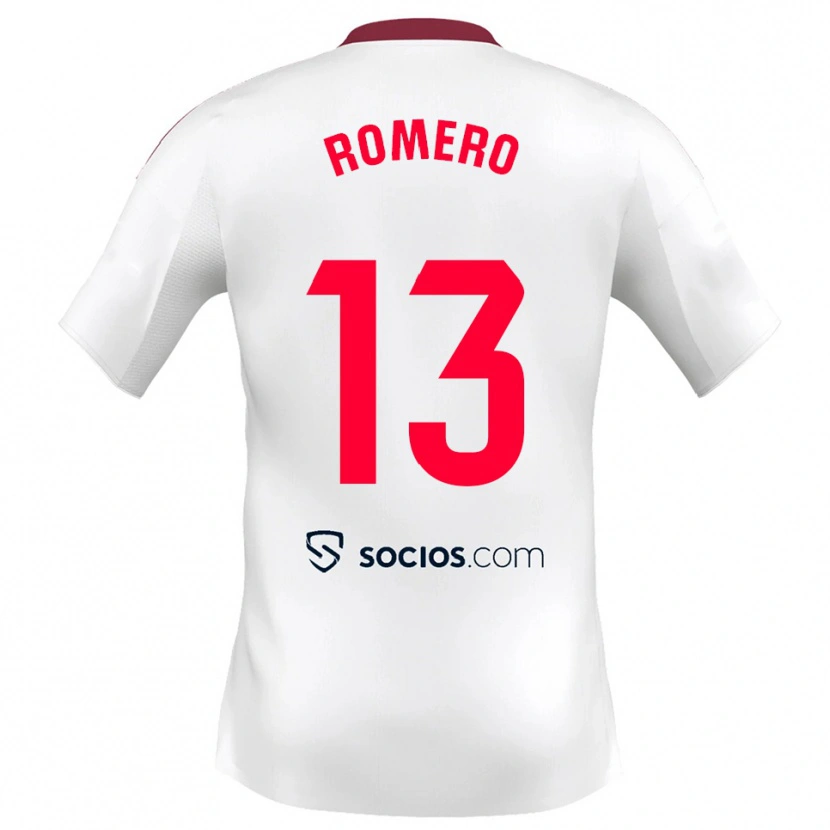 Danxen Kvinnor Rafael Romero #13 Vit Röd Hemmatröja Matchtröjor 2025/26 Tröjor T-Tröja