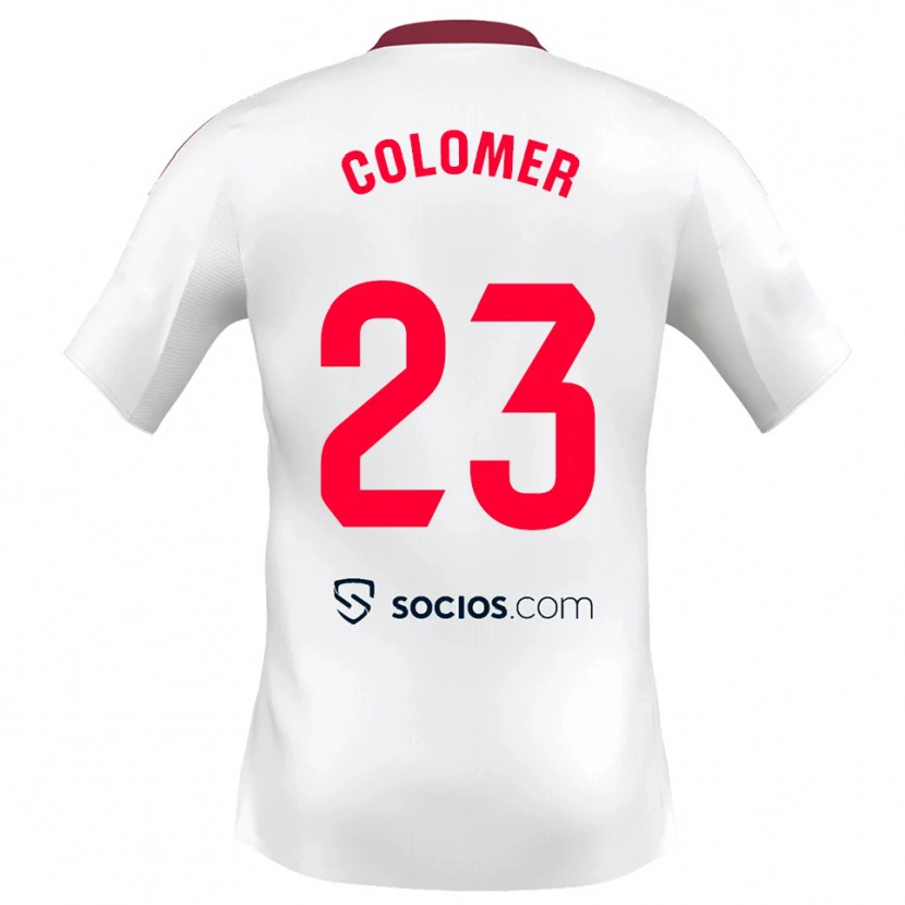 Danxen Kvinnor Carlos Colomer #23 Vit Röd Hemmatröja Matchtröjor 2025/26 Tröjor T-Tröja