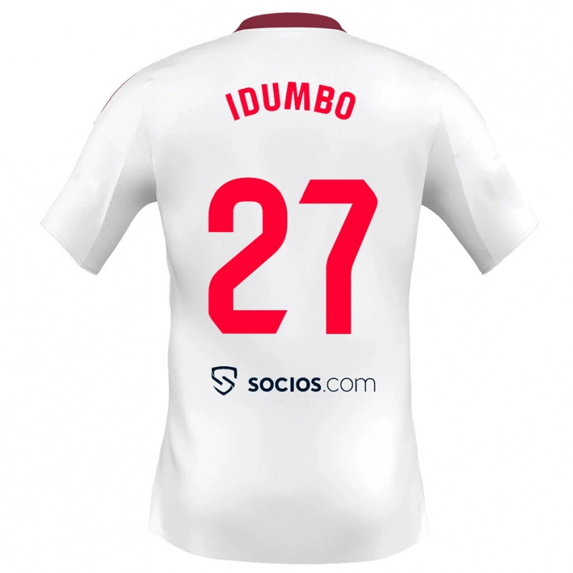 Danxen Kvinnor Stanis Idumbo #27 Vit Röd Hemmatröja Matchtröjor 2025/26 Tröjor T-Tröja