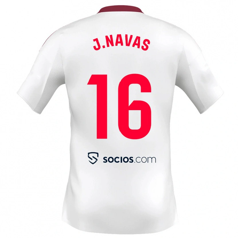 Danxen Kvinnor Jesus Navas #16 Vit Röd Hemmatröja Matchtröjor 2025/26 Tröjor T-Tröja