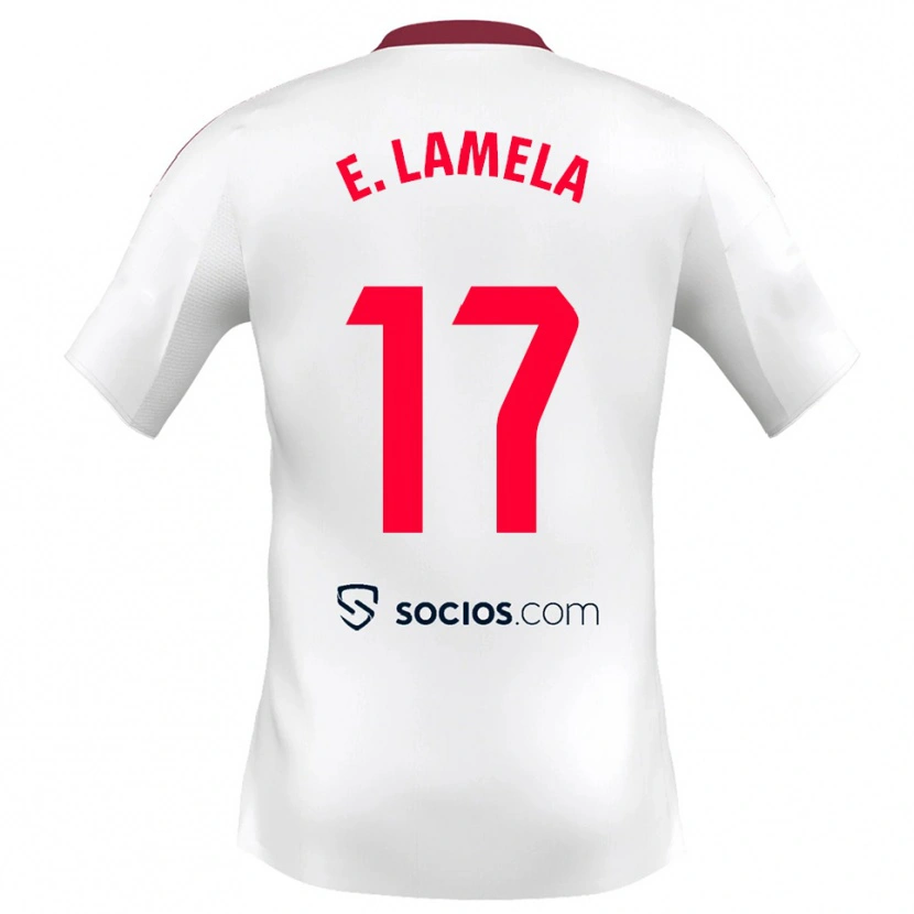 Danxen Kvinnor Erik Lamela #17 Vit Röd Hemmatröja Matchtröjor 2025/26 Tröjor T-Tröja