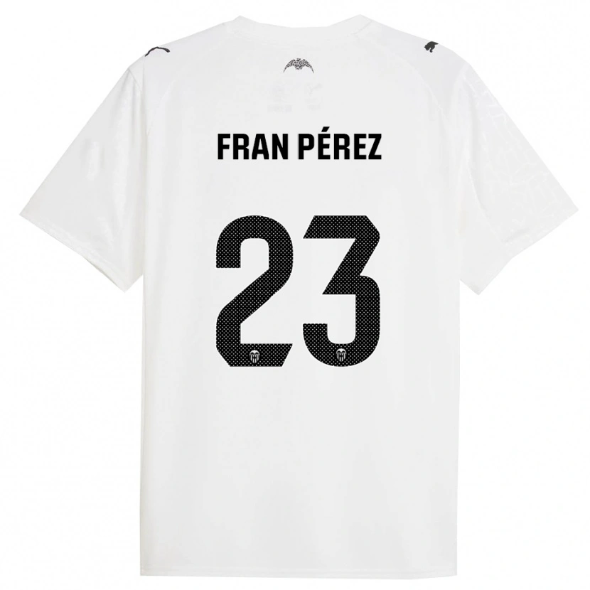 Danxen Kvinnor Fran Pérez #23 Vit Svart Hemmatröja Matchtröjor 2025/26 Tröjor T-Tröja
