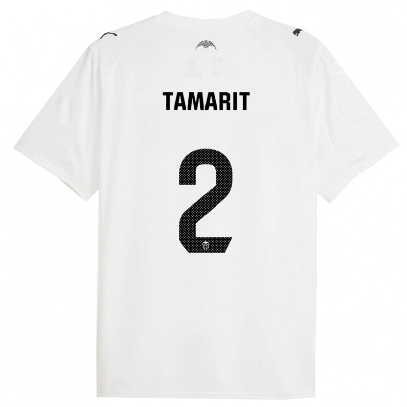 Danxen Kvinnor Sara Tamarit Verdeguer #2 Vit Svart Hemmatröja Matchtröjor 2025/26 Tröjor T-Tröja