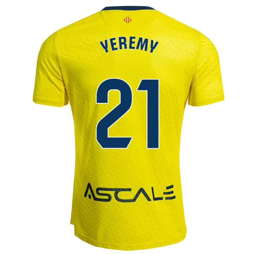 Danxen Kvinnor Yéremy Pino #21 Gul Marinblå Hemmatröja Matchtröjor 2025/26 Tröjor T-Tröja