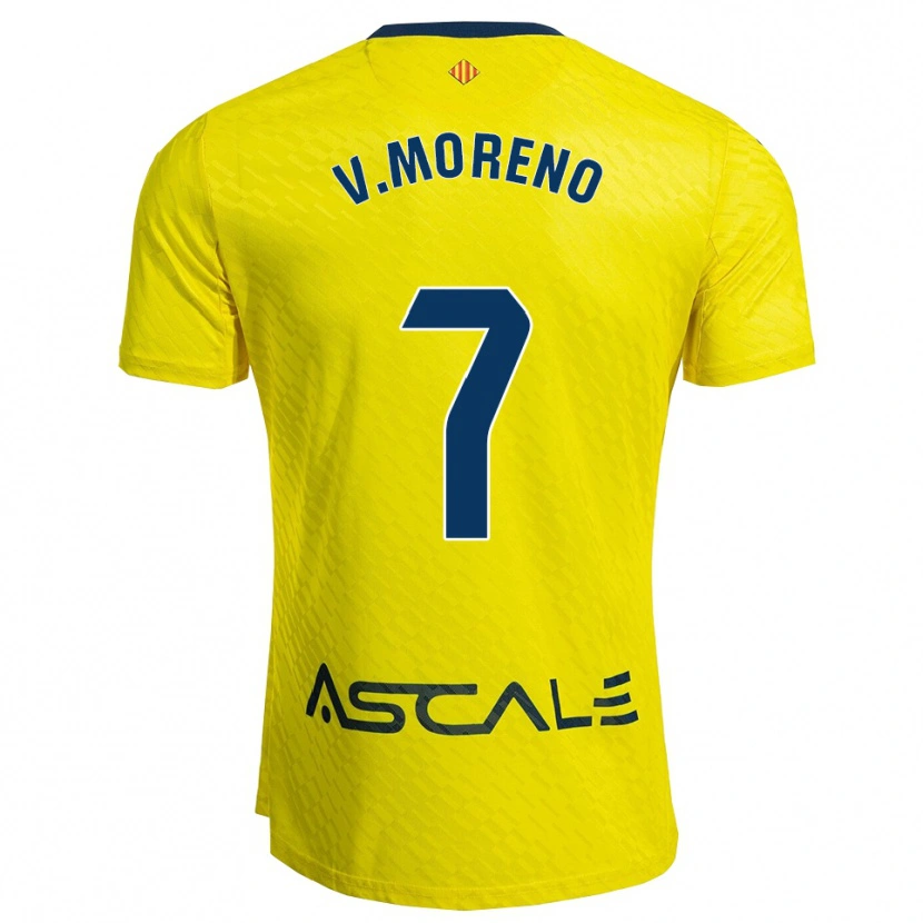 Danxen Kvinnor Víctor Moreno #7 Gul Marinblå Hemmatröja Matchtröjor 2025/26 Tröjor T-Tröja