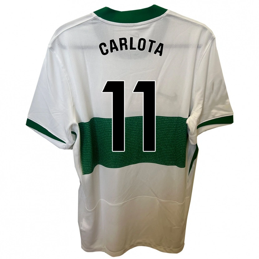 Danxen Kvinnor Carlota Ursua Sánchez #11 Vit Grön Hemmatröja Matchtröjor 2025/26 Tröjor T-Tröja