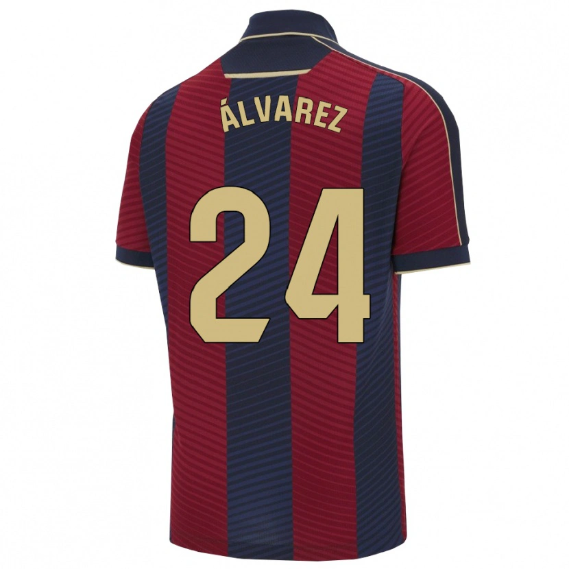 Danxen Kvinnor Carlos Álvarez #24 Röd Marinblå Hemmatröja Matchtröjor 2025/26 Tröjor T-Tröja
