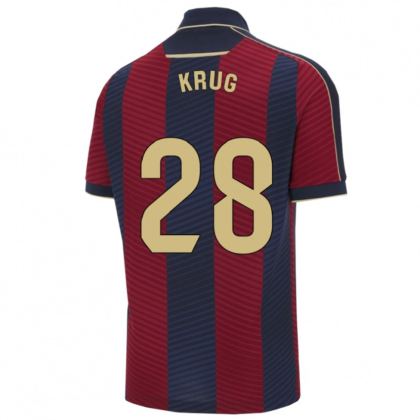 Danxen Kvinnor Martín Krug #28 Röd Marinblå Hemmatröja Matchtröjor 2025/26 Tröjor T-Tröja