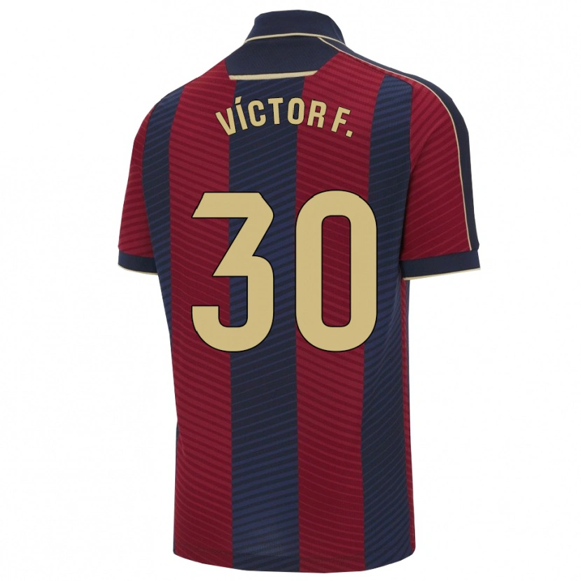 Danxen Kvinnor Víctor Fernández #30 Röd Marinblå Hemmatröja Matchtröjor 2025/26 Tröjor T-Tröja