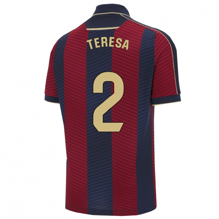 Danxen Kvinnor Teresa Mérida #2 Röd Marinblå Hemmatröja Matchtröjor 2025/26 Tröjor T-Tröja
