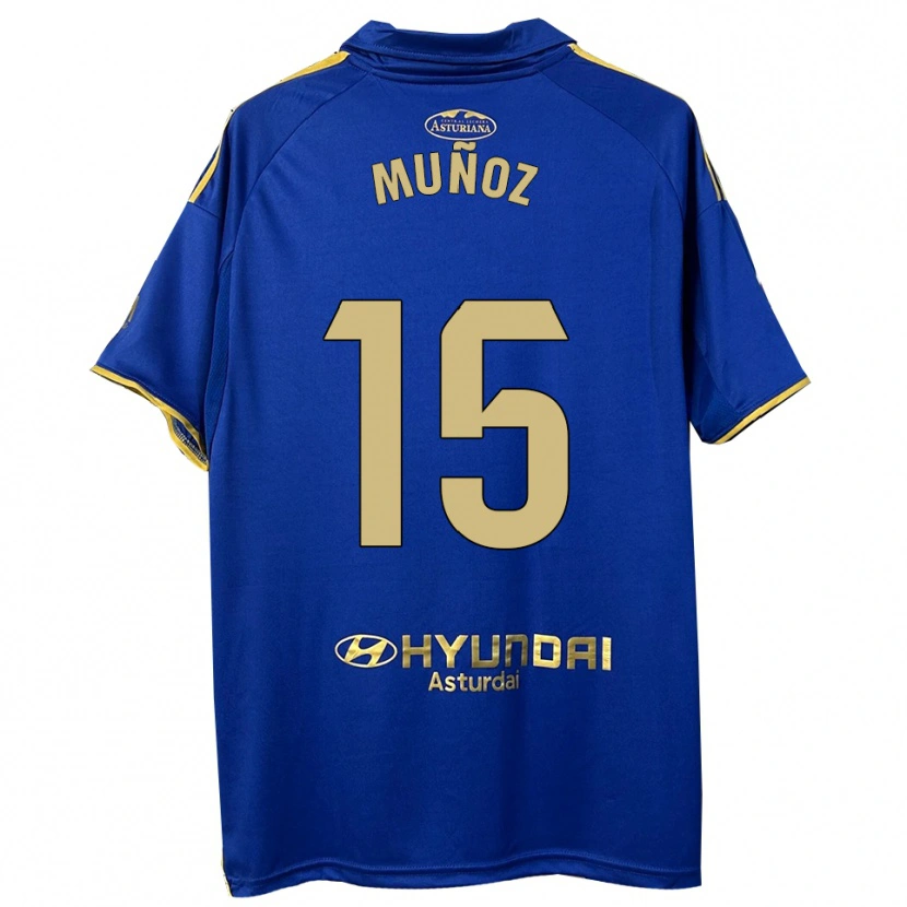 Danxen Kvinnor Curro Muñoz #15 Blå Guld Hemmatröja Matchtröjor 2025/26 Tröjor T-Tröja