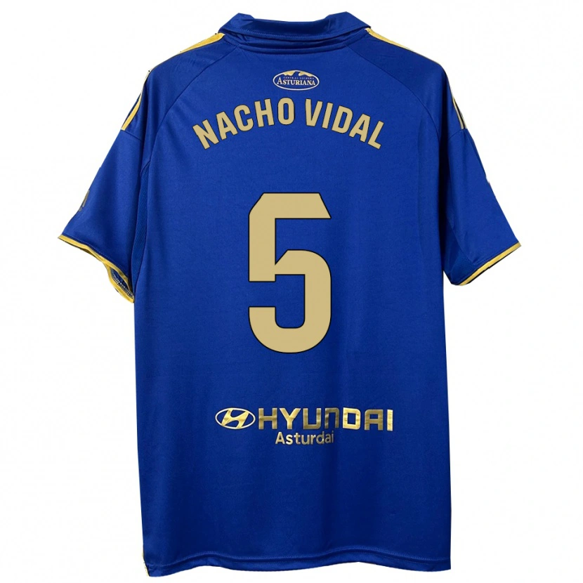 Danxen Kvinnor Nacho Vidal #5 Blå Guld Hemmatröja Matchtröjor 2025/26 Tröjor T-Tröja