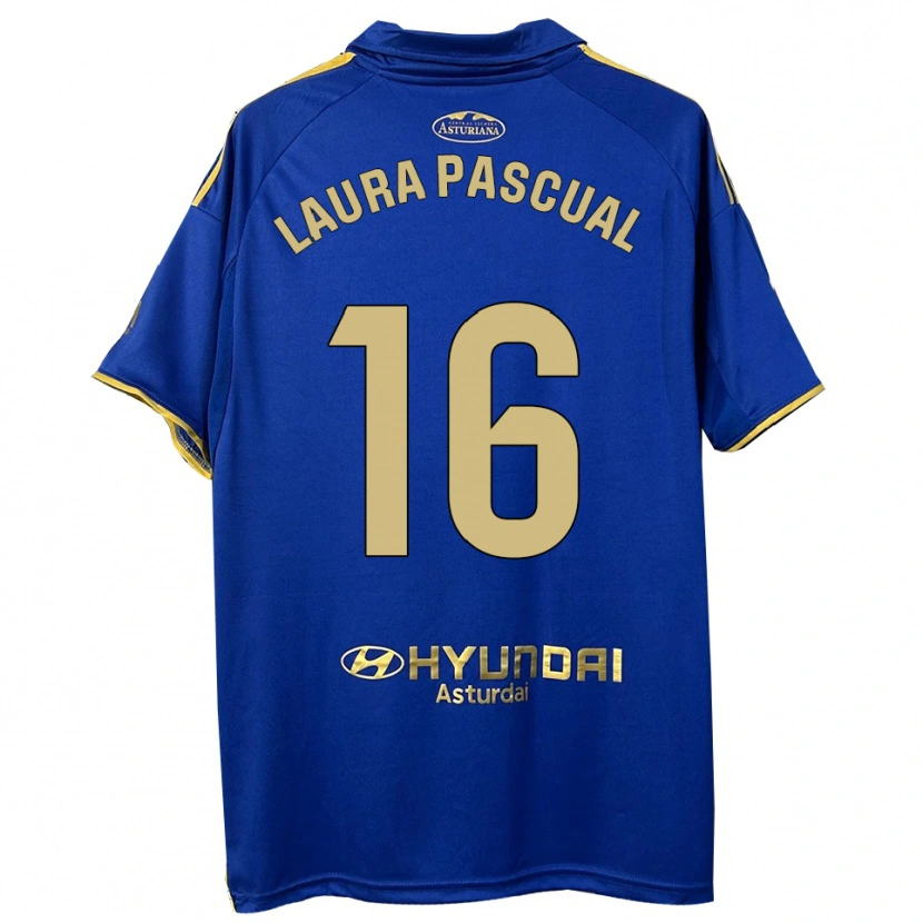 Danxen Kvinnor Laura Pascual #16 Blå Guld Hemmatröja Matchtröjor 2025/26 Tröjor T-Tröja