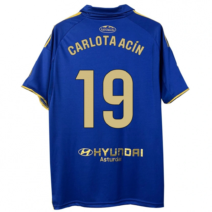 Danxen Kvinnor Carlota Acin Casajus #19 Blå Guld Hemmatröja Matchtröjor 2025/26 Tröjor T-Tröja