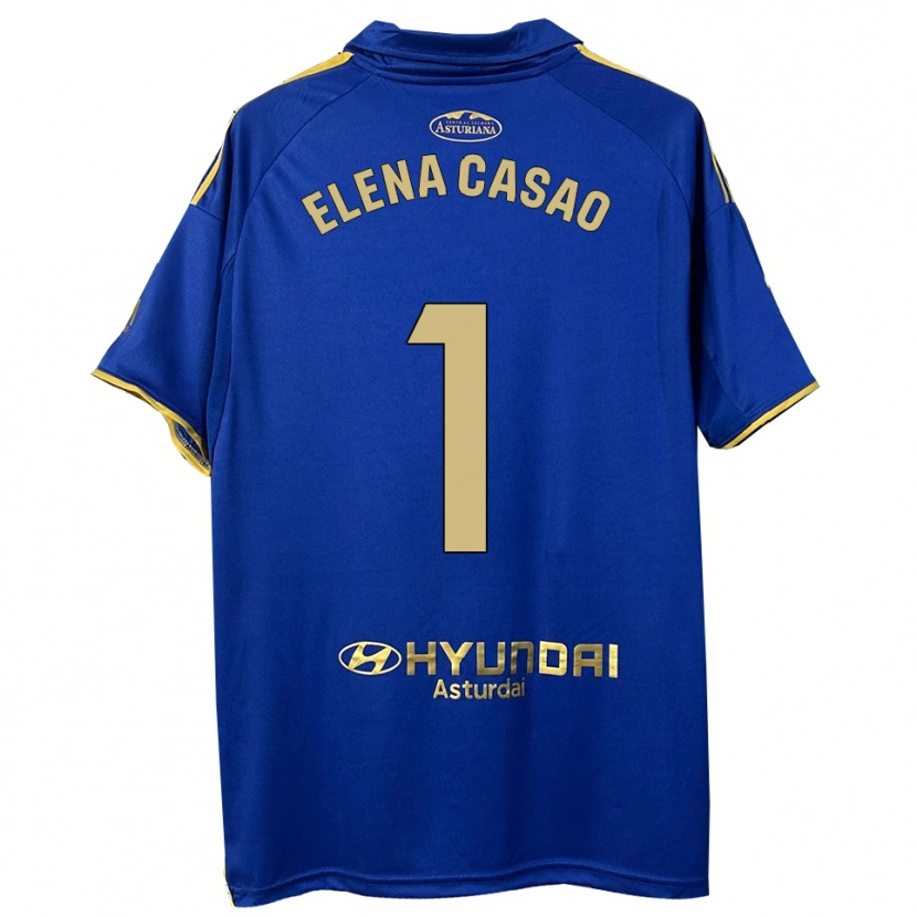 Danxen Kvinnor Elena Casao López #1 Blå Guld Hemmatröja Matchtröjor 2025/26 Tröjor T-Tröja