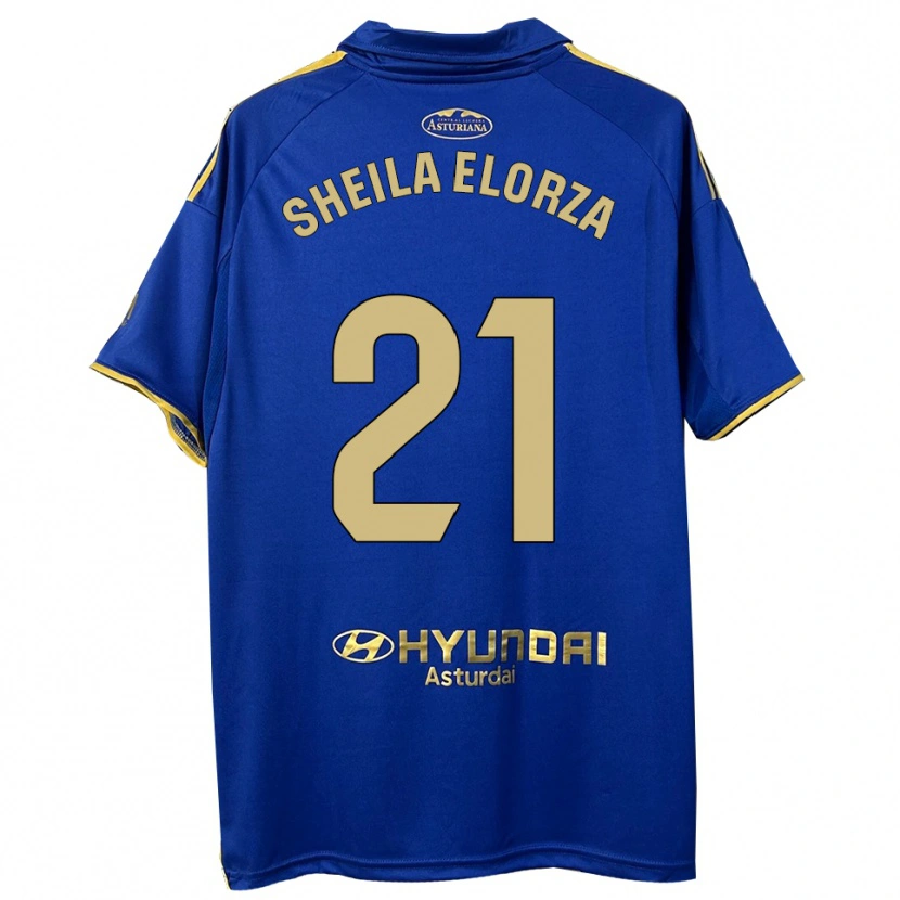Danxen Kvinnor Sheila Elorza #21 Blå Guld Hemmatröja Matchtröjor 2025/26 Tröjor T-Tröja
