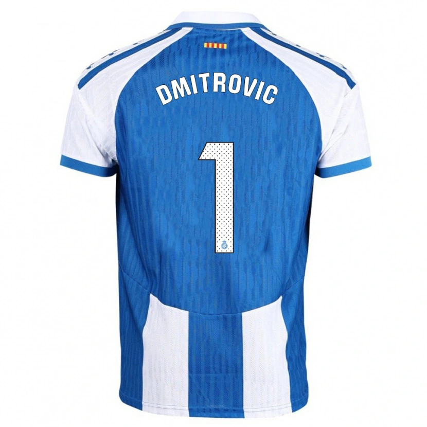 Danxen Kvinnor Marko Dmitrovic #1 Blå Vit Hemmatröja Matchtröjor 2025/26 Tröjor T-Tröja