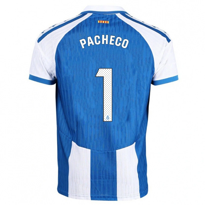 Danxen Kvinnor Álvaro Pacheco #1 Blå Vit Hemmatröja Matchtröjor 2025/26 Tröjor T-Tröja