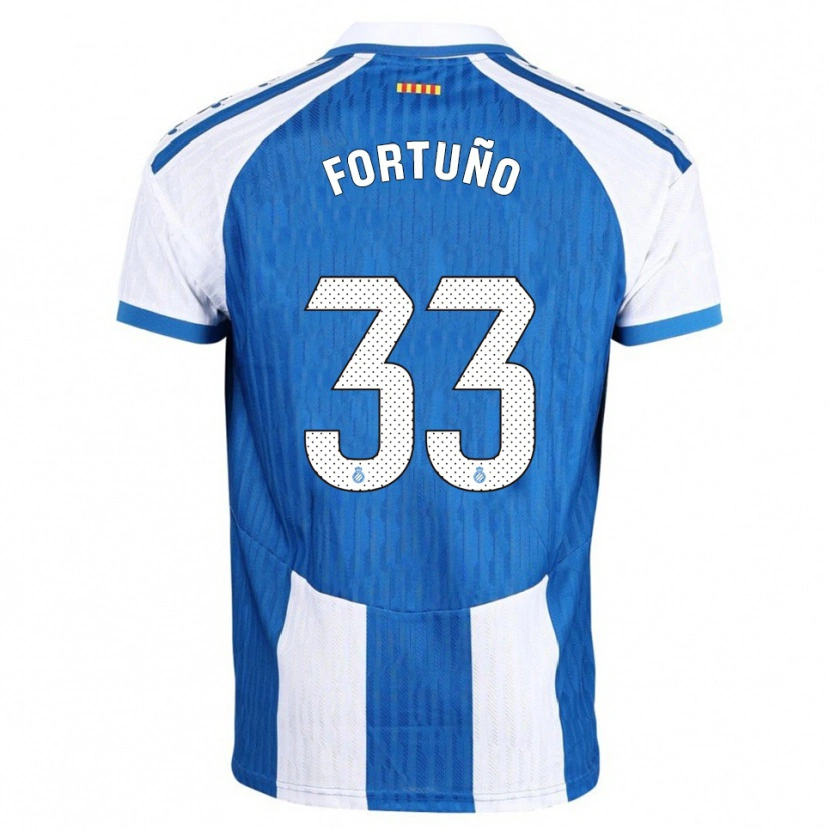 Danxen Kvinnor Ángel Fortuño #33 Blå Vit Hemmatröja Matchtröjor 2025/26 Tröjor T-Tröja