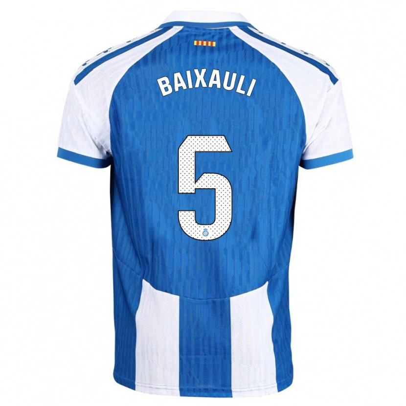 Danxen Kvinnor Iker Baixauli #5 Blå Vit Hemmatröja Matchtröjor 2025/26 Tröjor T-Tröja