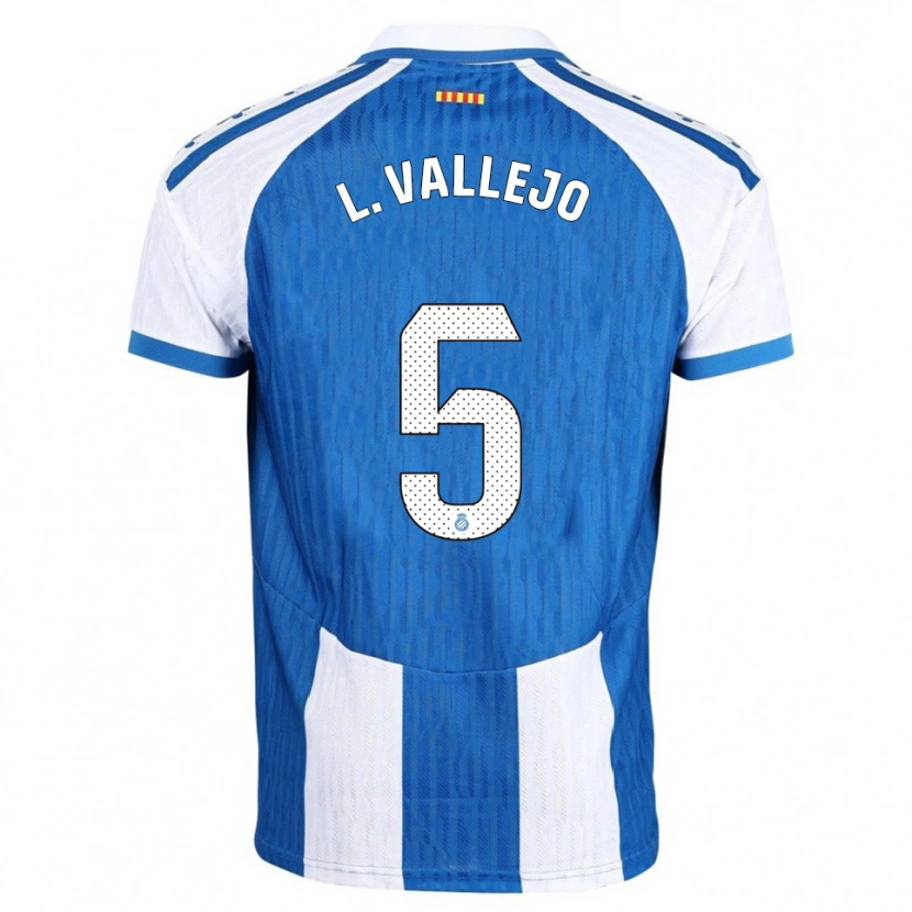 Danxen Kvinnor Lucía Vallejo Blázquez #5 Blå Vit Hemmatröja Matchtröjor 2025/26 Tröjor T-Tröja