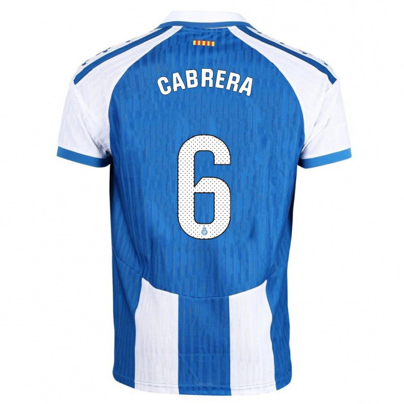 Danxen Kvinnor Leandro Cabrera #6 Blå Vit Hemmatröja Matchtröjor 2025/26 Tröjor T-Tröja