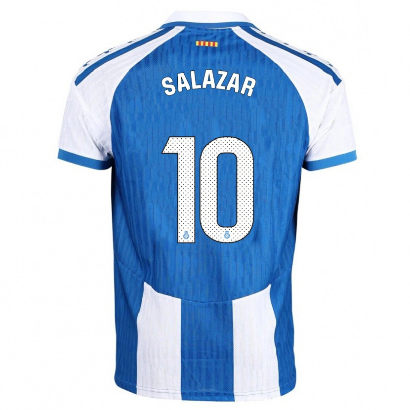 Danxen Kvinnor Leo Salazar #10 Blå Vit Hemmatröja Matchtröjor 2025/26 Tröjor T-Tröja