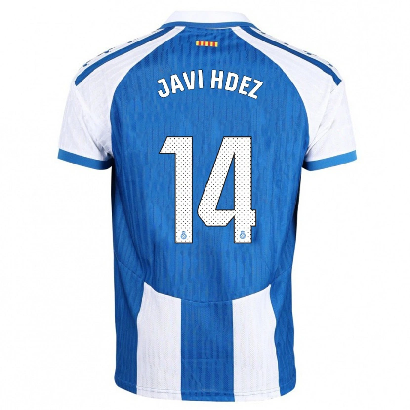 Danxen Kvinnor Javi Hernández #14 Blå Vit Hemmatröja Matchtröjor 2025/26 Tröjor T-Tröja