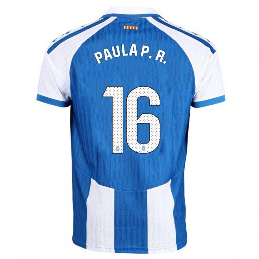 Danxen Kvinnor Paula Perea Ramírez #16 Blå Vit Hemmatröja Matchtröjor 2025/26 Tröjor T-Tröja