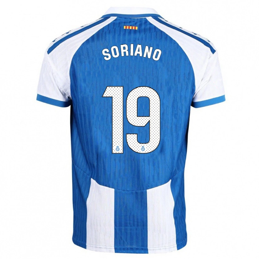 Danxen Kvinnor Aarón Soriano #19 Blå Vit Hemmatröja Matchtröjor 2025/26 Tröjor T-Tröja