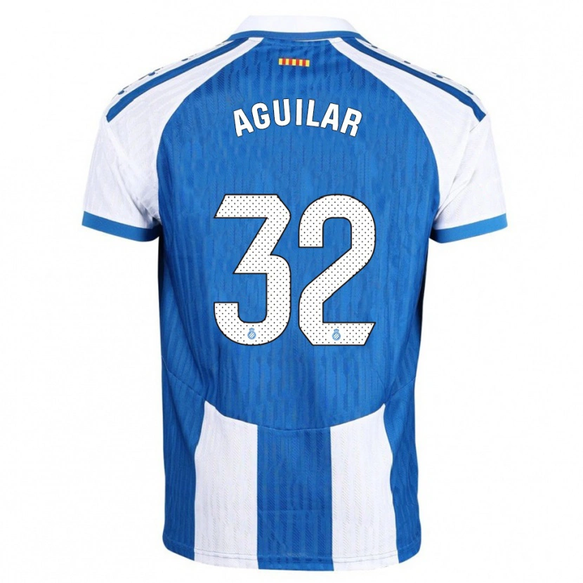 Danxen Kvinnor Rubén Aguilar #32 Blå Vit Hemmatröja Matchtröjor 2025/26 Tröjor T-Tröja