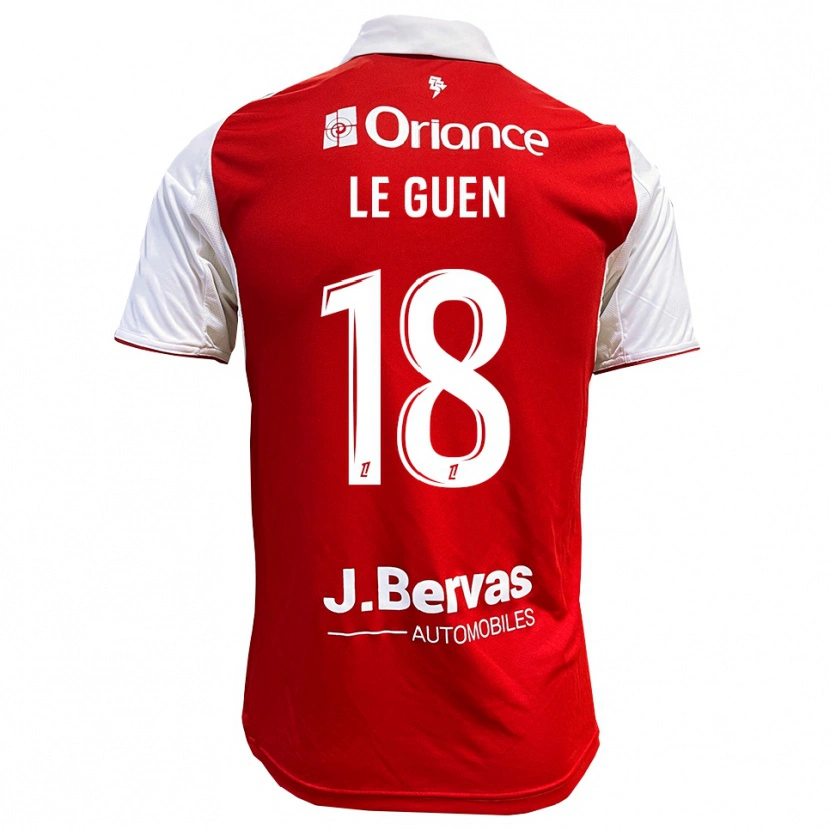 Danxen Kvinnor Raphaël Le Guen #18 Röd Vit Hemmatröja Matchtröjor 2025/26 Tröjor T-Tröja