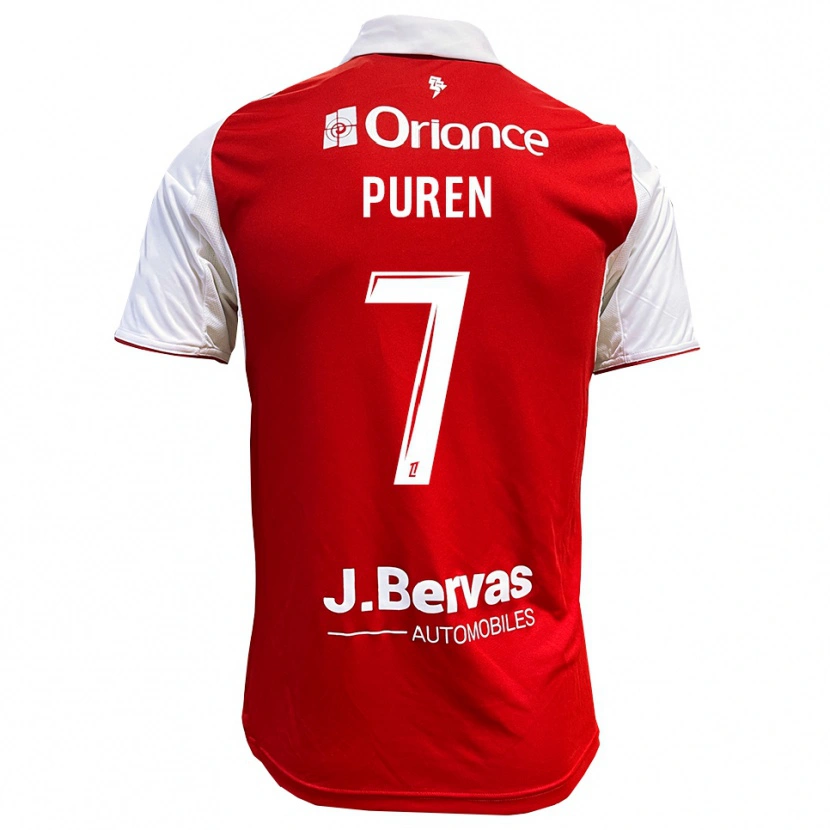 Danxen Kvinnor Matthieu Puren #7 Röd Vit Hemmatröja Matchtröjor 2025/26 Tröjor T-Tröja