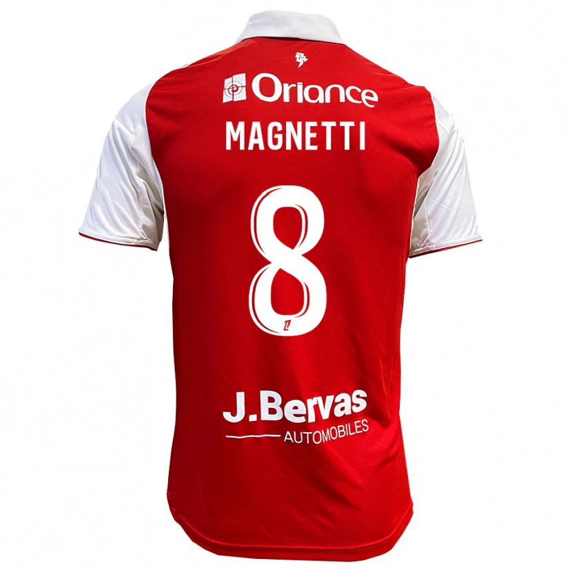 Danxen Kvinnor Hugo Magnetti #8 Röd Vit Hemmatröja Matchtröjor 2025/26 Tröjor T-Tröja